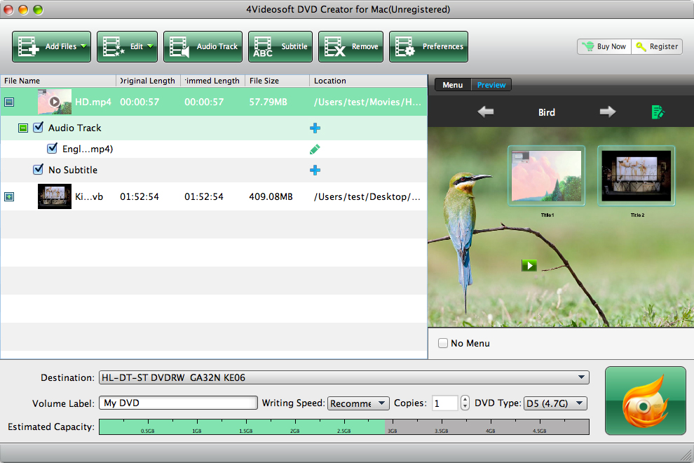 DVD Creator for Mac screenshot