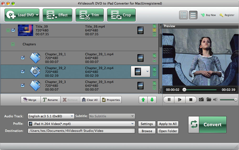 DVD to iPad Converter for Mac screenshot