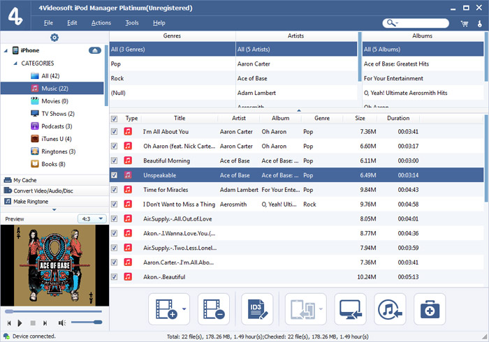 iPod Manager Platinum screenshot